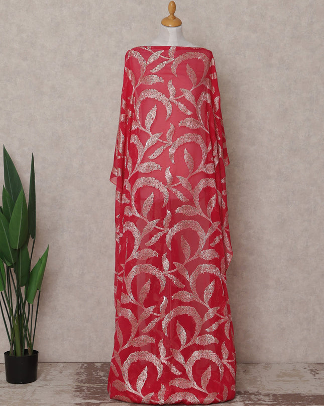 Cherry Red Silk Chiffon Dirac 3.5m Piece