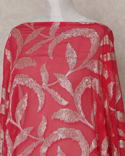 Cherry Red Silk Chiffon Dirac 3.5m Piece