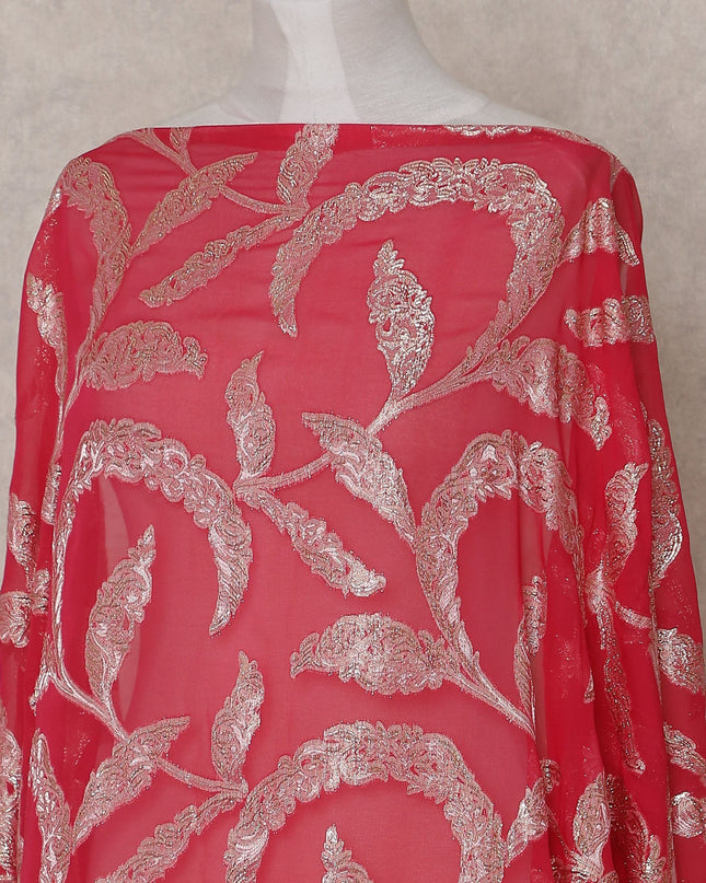 Cherry Red Silk Chiffon Dirac 3.5m Piece