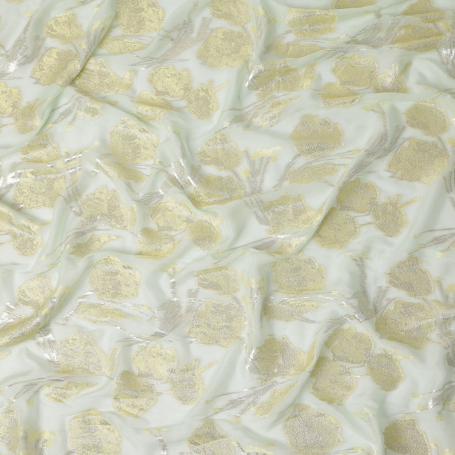 Mint Green Silk Chiffon Lurex Fabric 110cm