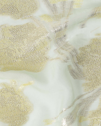 Mint Green Silk Chiffon Lurex Fabric 110cm