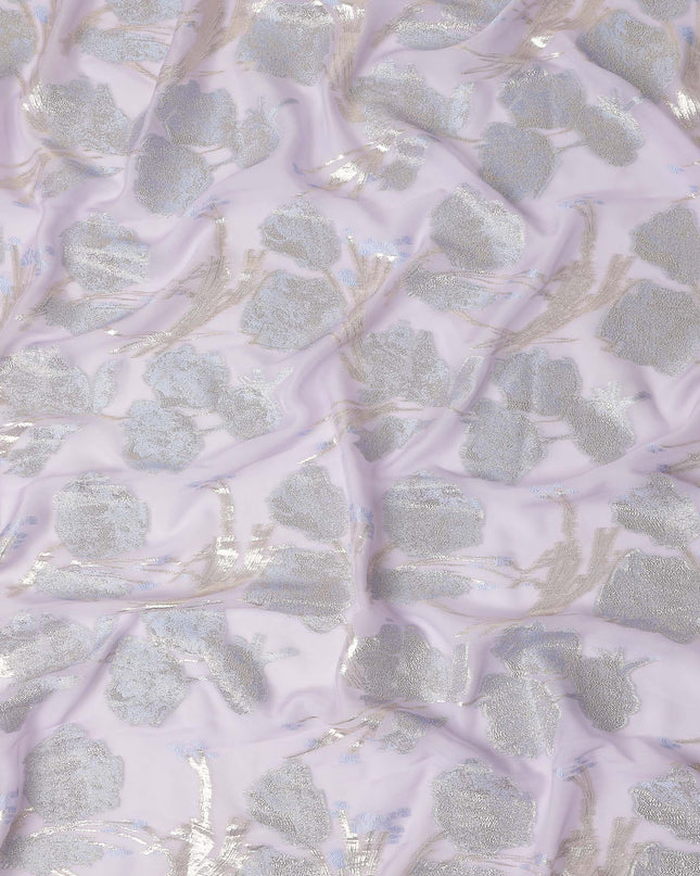 Lilac Purple Silk Chiffon Lurex Fabric 110cm