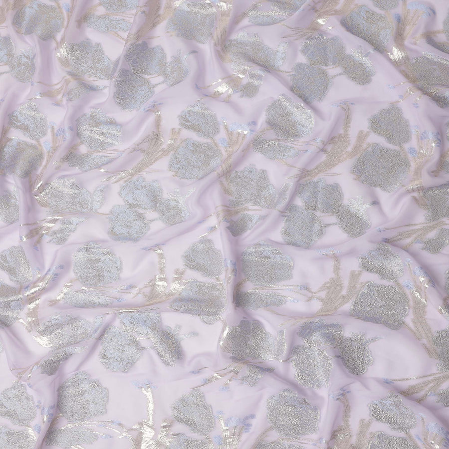 Lilac Purple Silk Chiffon Lurex Fabric 110cm