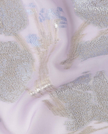 Lilac Purple Silk Chiffon Lurex Fabric 110cm