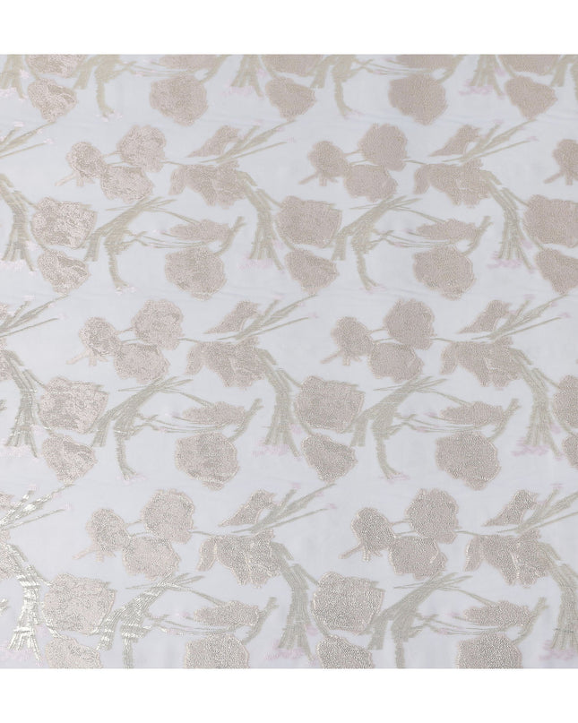 Icy White Silk Chiffon Lurex Fabric 110cm