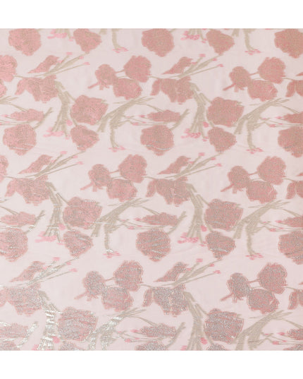 Blush Pink Silk Chiffon Lurex Fabric 110cm