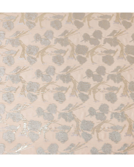 Pastel Peach Silk Chiffon Lurex Fabric 110cm