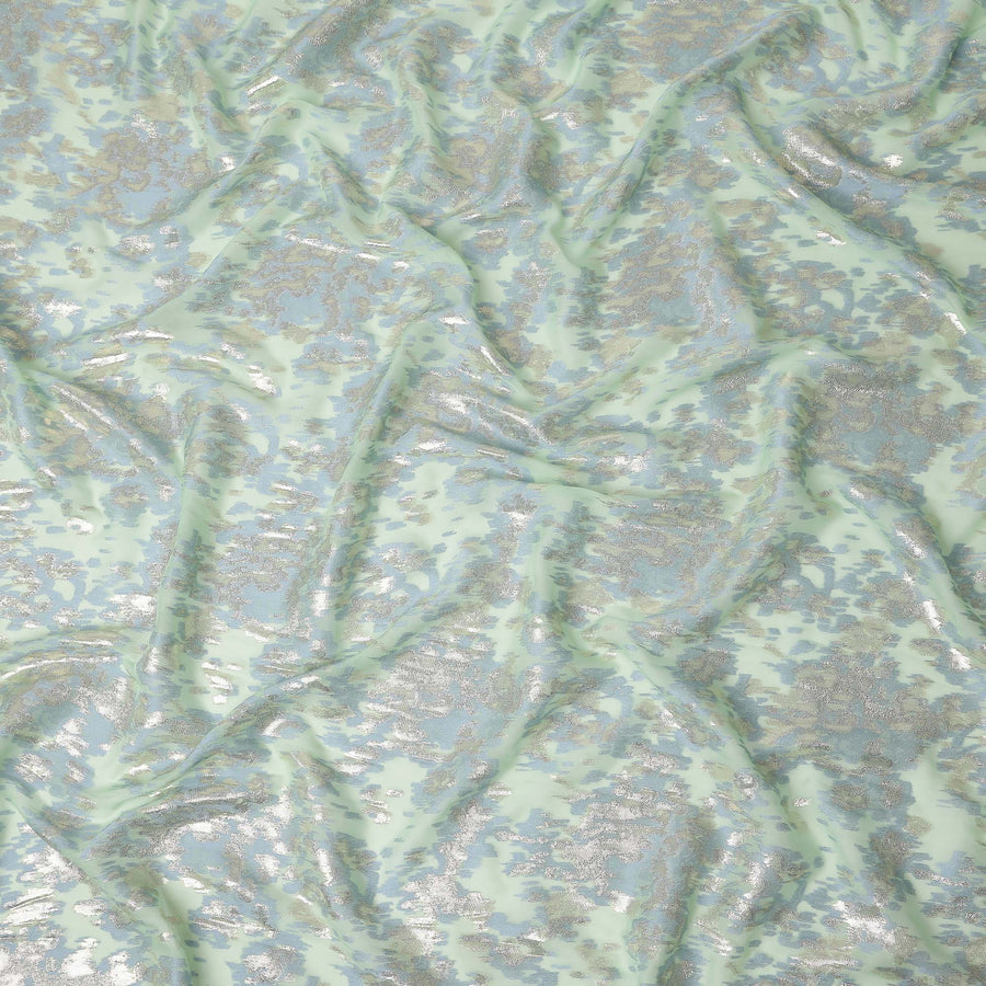 Pistachio Mint Silk Chiffon Lurex Fabric 110cm
