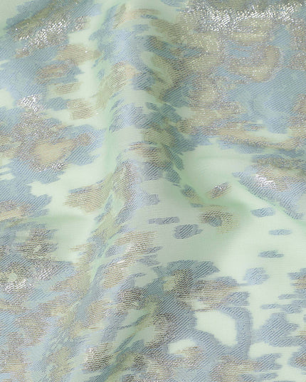 Pistachio Mint Silk Chiffon Lurex Fabric 110cm
