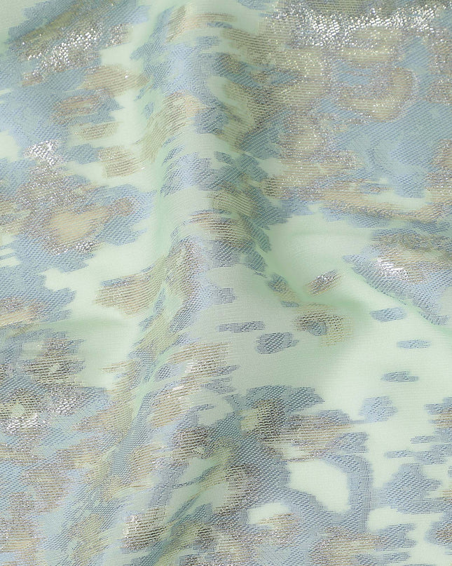 Pistachio Mint Silk Chiffon Lurex Fabric 110cm