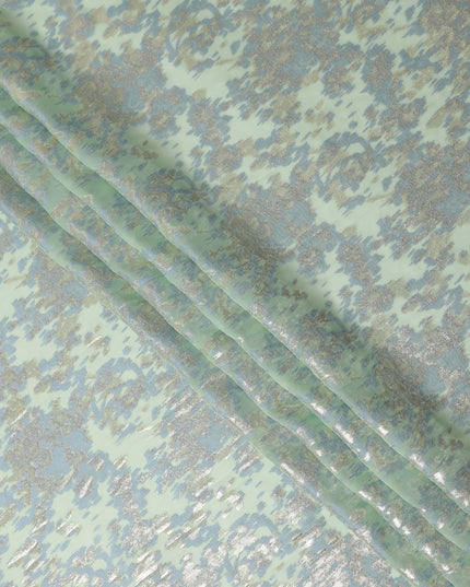 Pistachio Mint Silk Chiffon Lurex Fabric 110cm