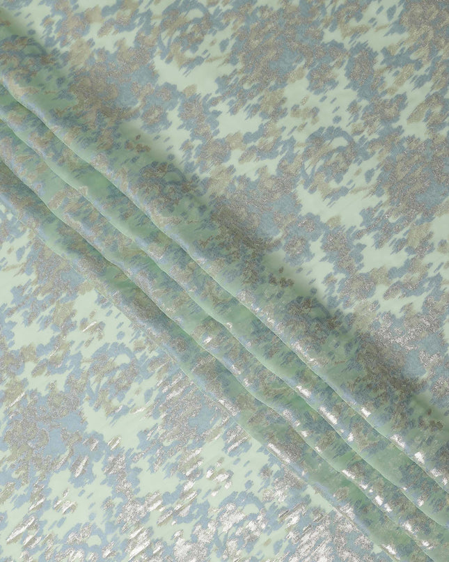Pistachio Mint Silk Chiffon Lurex Fabric 110cm
