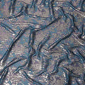 Deep Teal Blue Silk Chiffon Lurex Fabric 110cm