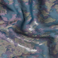 Deep Teal Blue Silk Chiffon Lurex Fabric 110cm