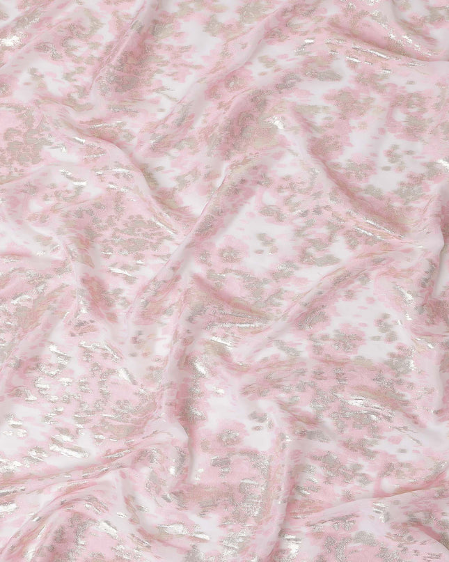 Baby Pink Silk Chiffon Lurex Fabric 110cm