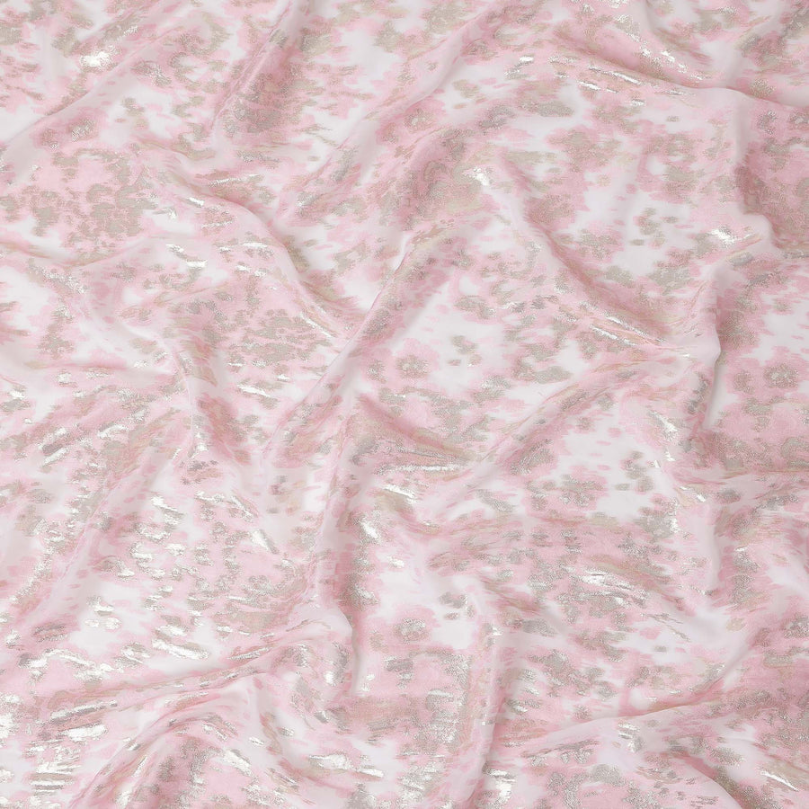 Baby Pink Silk Chiffon Lurex Fabric 110cm