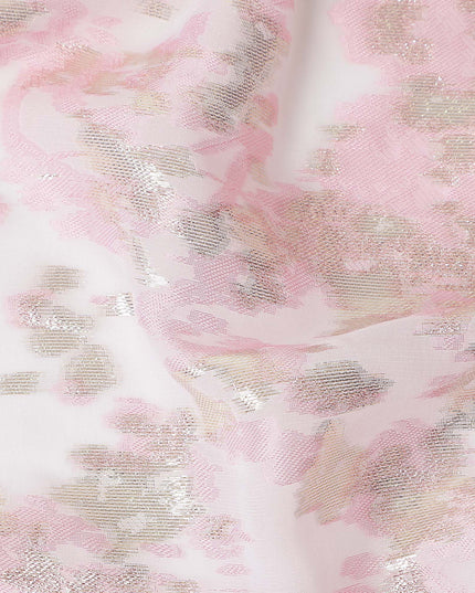 Baby Pink Silk Chiffon Lurex Fabric 110cm
