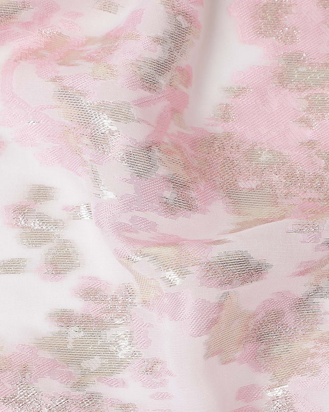 Baby Pink Silk Chiffon Lurex Fabric 110cm