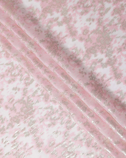 Baby Pink Silk Chiffon Lurex Fabric 110cm