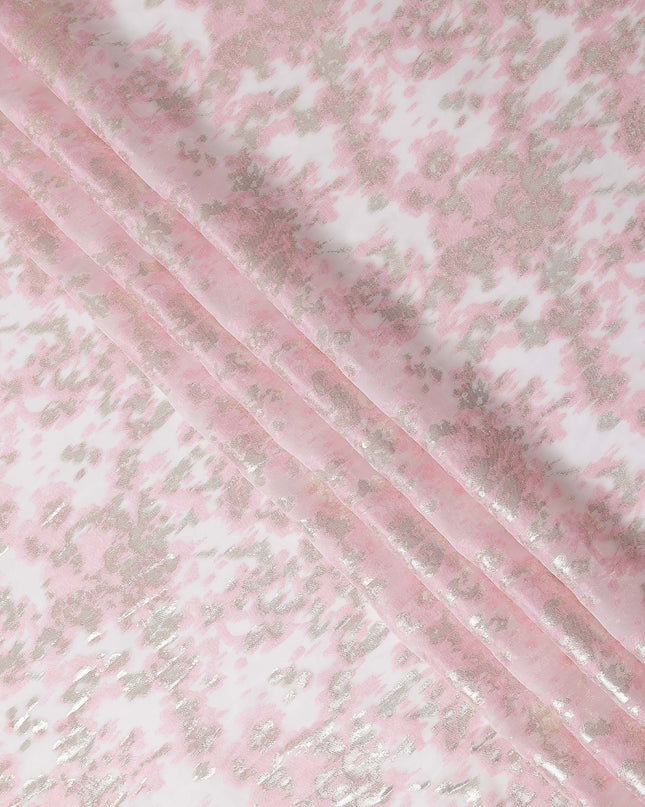 Baby Pink Silk Chiffon Lurex Fabric 110cm