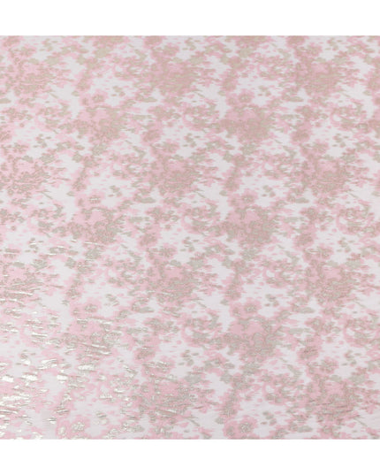 Baby Pink Silk Chiffon Lurex Fabric 110cm