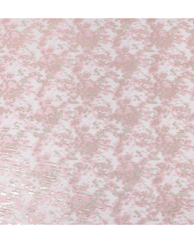 Baby Pink Silk Chiffon Lurex Fabric 110cm