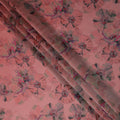 Dusty Coral Pink Shadow Floral Pure Silk Chiffon Fabric
