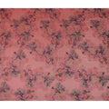 Dusty Coral Pink Shadow Floral Pure Silk Chiffon Fabric