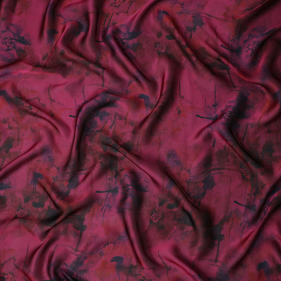 Deep Magenta Berry Pure Silk Chiffon Fabric 110cm