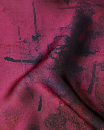 Deep Magenta Berry Pure Silk Chiffon Fabric 110cm