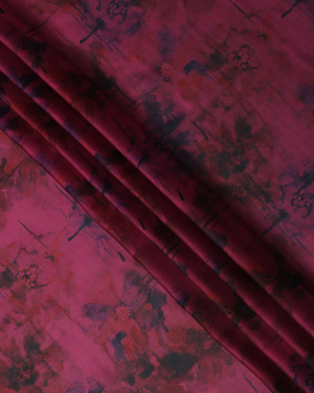 Deep Magenta Berry Pure Silk Chiffon Fabric 110cm