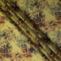 Mustard Olive Yellow Pure Silk Chiffon Fabric 110cm
