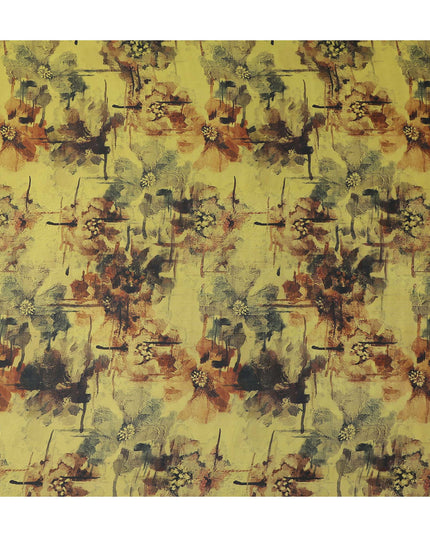 Mustard Olive Yellow Pure Silk Chiffon Fabric 110cm