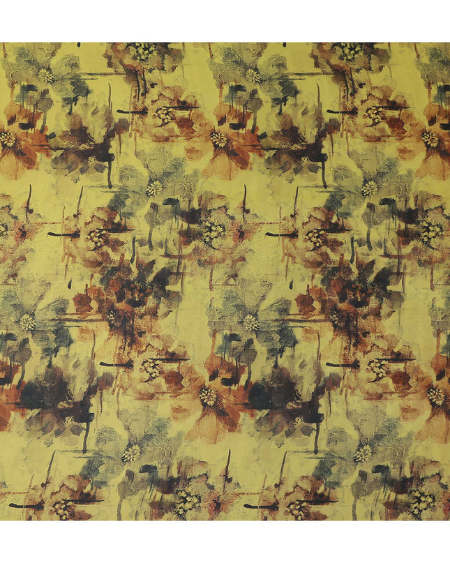 Mustard Olive Yellow Pure Silk Chiffon Fabric 110cm