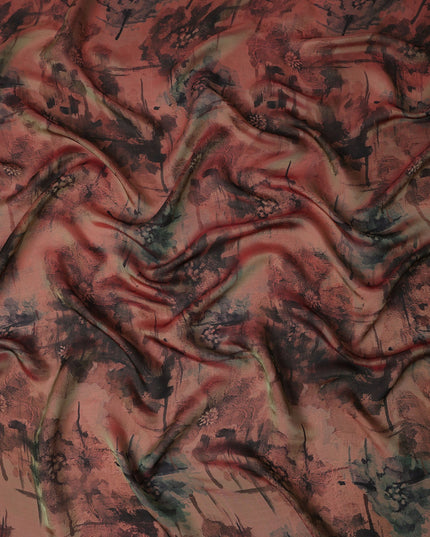 Terracotta Brown Pure Silk Chiffon Fabric 110cm