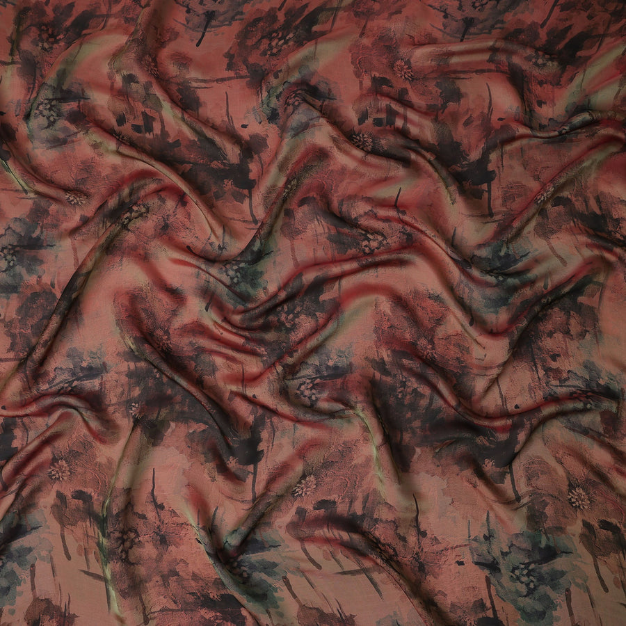 Terracotta Brown Pure Silk Chiffon Fabric 110cm