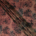 Terracotta Brown Pure Silk Chiffon Fabric 110cm