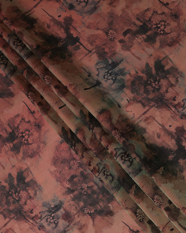 Terracotta Brown Pure Silk Chiffon Fabric 110cm