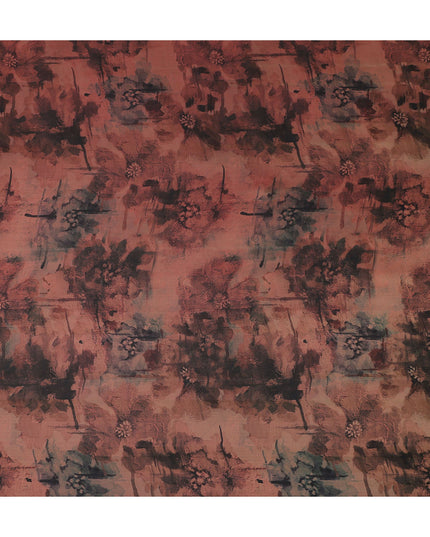 Terracotta Brown Pure Silk Chiffon Fabric 110cm