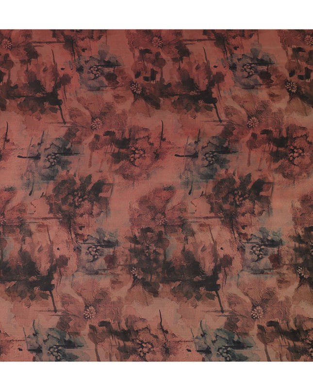 Terracotta Brown Pure Silk Chiffon Fabric 110cm