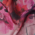 Fuchsia Pink Watercolour Floral Pure Silk Chiffon Fabric