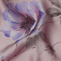 Dusty Rose Pink Lilac Floral Pure Silk Chiffon Fabric