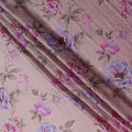 Dusty Rose Pink Lilac Floral Pure Silk Chiffon Fabric