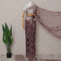 Plum Purple French Chantilly Lace Saree 5.5m