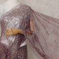 Plum Purple French Chantilly Lace Saree 5.5m