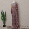 Plum Purple French Chantilly Lace Saree 5.5m