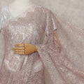 Blush Mauve Pink French Chantilly Lace Saree 5.5m