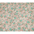 Cream Teal Floral Printed Viscose Crepe Fabric 110 Cms Width India-D27740