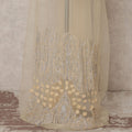 Ivory Net Fabric with Hand-Embroidered Crystal Beads, Pearls & 3D Floral Motifs – 140 cm Width-D23506