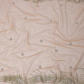 Blush Pink Nylon Tulle with Floral Sequin Motifs & Ornate Border, 140 cm Width, Made in India-D23513